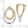 Lex & Lu 14k Yellow Gold w/Rhodium Polished Fancy Hoop Earrings - 4 - Lex & Lu