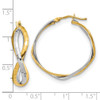 Lex & Lu 14K Two-tone Gold Polished Criss Cross Hoop Earrings - 4 - Lex & Lu