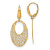 Lex & Lu 14k Yellow Gold & Textured Floral Dangle Leverback Earrings - Lex & Lu