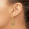 Lex & Lu 14k Yellow Gold & Textured Floral Dangle Leverback Earrings - 3 - Lex & Lu