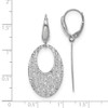 Lex & Lu 14k White Gold & Textured Floral Dangle Leverback Earrings - 4 - Lex & Lu