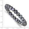 Lex & Lu 8-8.5mm Freshwater Cultured Blue Black Stretch Bracelet 7'' - 3 - Lex & Lu