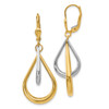 Lex & Lu 14k Two-tone Gold Polished Teardrop Leverback Earrings - Lex & Lu