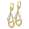 Lex & Lu 14k Two-tone Gold Polished Teardrop Leverback Earrings - 2 - Lex & Lu