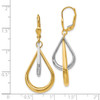 Lex & Lu 14k Two-tone Gold Polished Teardrop Leverback Earrings - 4 - Lex & Lu