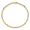 Lex & Lu 14K Two-tone Gold Polished D/C Beaded Bracelet - 4 - Lex & Lu