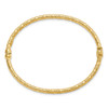 Lex & Lu 14k Yellow Gold Polished & Textured Hinged Bangle - 2 - Lex & Lu