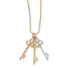 Lex & Lu 14k Tri-Color Gold Polished Keys Pendant - 6 - Lex & Lu