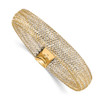 Lex & Lu 14k Two-tone Gold Polished Mesh Stretch Bracelet - Lex & Lu