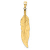 Lex & Lu 14k Yellow Gold Feather Pendant - 3 - Lex & Lu