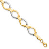 Lex & Lu 14k Yellow Gold w/Rhodium Fancy Link Bracelet - Lex & Lu