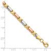 Lex & Lu 14k Yellow Gold w/White & Rose Gold Plating X Bracelet - 4 - Lex & Lu