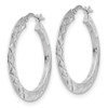 Lex & Lu Sterling Silver Polished & D/C Hoop Earrings LAL149286 - 2 - Lex & Lu