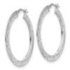 Lex & Lu Sterling Silver Polished & D/C Hoop Earrings LAL149287 - 2 - Lex & Lu