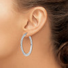 Lex & Lu Sterling Silver Polished & D/C Hoop Earrings LAL149287 - 3 - Lex & Lu