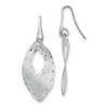 Lex & Lu Sterling Silver Textured & D/C Dangle Shepherd Hook Earrings - Lex & Lu