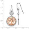 Lex & Lu Sterling Silver & Rose tone MOP Tree of Life Dangle Earrings - 4 - Lex & Lu