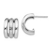 Lex & Lu Sterling Silver Polished & Brushed Post Hoop Earrings - Lex & Lu