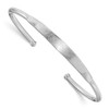 Lex & Lu Sterling Silver Polished & Scratch Finish Cuff Bangle - Lex & Lu