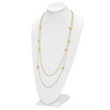 Lex & Lu Sterling Silver Gold-tone Polished & Textured Necklace - 2 - Lex & Lu