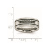 Lex & Lu Stainless Steel Black Plated & Black Diamonds 9mm Band- 7 - Lex & Lu