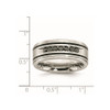 Lex & Lu Stainless Steel Black Plated & Black Diamonds 9mm Band- 7 - Lex & Lu