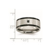 Lex & Lu Chisel Stainless Steel Brushed/Polished Black Plated w/Black CZ Ring- 7 - Lex & Lu