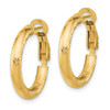 Lex & Lu 10k Yellow Gold 3x15 D/C Round Omega Back Hoop Earrings LAL150501 - 2 - Lex & Lu