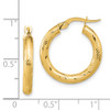 Lex & Lu 14k Yellow Gold 3x15 D/C Round Hoop Earrings LAL150651 - 4 - Lex & Lu