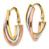 Lex & Lu 14K Tri-Color Polished Hoop Earrings LAL150707 - 2 - Lex & Lu