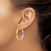 Lex & Lu 14k Yellow Gold w/Rhodium & D/C Hoop Earrings LAL150729 - 3 - Lex & Lu