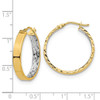 Lex & Lu 14k Yellow Gold w/Rhodium & D/C Hoop Earrings LAL150730 - 4 - Lex & Lu