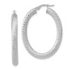 Lex & Lu 14k White Gold Polished Twisted Oval Hoop Earrings - Lex & Lu