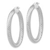 Lex & Lu 14k White Gold Polished Twisted Oval Hoop Earrings - 2 - Lex & Lu