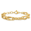 Lex & Lu 14k Yellow Gold Polished & Textured Fancy Link Bracelet - 3 - Lex & Lu