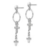 Lex & Lu Sterling Silver w/Rhodium CZ Cross Dangle Earrings - 2 - Lex & Lu