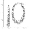 Lex & Lu Sterling Silver Polished Beaded Hoop Earrings LAL150867 - 4 - Lex & Lu