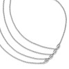 Lex & Lu Sterling Silver w/Rhodium Polished MultiStrand Necklace - Lex & Lu