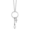 Lex & Lu Sterling Silver w/Rhodium CZ Cross Necklace - Lex & Lu