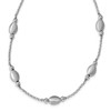 Lex & Lu Sterling Silver Rhod-plated Polished/ Satin Necklace - Lex & Lu