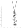 Lex & Lu Sterling Silver Polished Beaded Dangle Necklace - 4 - Lex & Lu