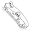 Lex & Lu Sterling Silver Polished Beaded Bangle Bracelet - Lex & Lu