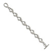 Lex & Lu Chisel Stainless Steel Polished Fancy Link 8.25'' Toggle Bracelet - 3 - Lex & Lu