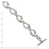 Lex & Lu Chisel Stainless Steel Polished Fancy Link 8.25'' Toggle Bracelet - 5 - Lex & Lu