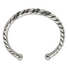 Lex & Lu Chisel Stainless Steel Crystal Antiqued Cuff Bangle Bracelet - 3 - Lex & Lu