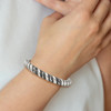 Lex & Lu Chisel Stainless Steel Crystal Antiqued Cuff Bangle Bracelet - 5 - Lex & Lu