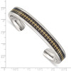 Lex & Lu Chisel Stainless Steel Carbon Fiber Inlay/Yellow Plated Cross Bangle Bracelet - 4 - Lex & Lu