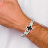 Lex & Lu Chisel Stainless Steel Enameled Cross 9.25'' Bracelet - 6 - Lex & Lu