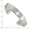 Lex & Lu Chisel Stainless Steel Polished ID Plate Cuff Bangle Bracelet - 2 - Lex & Lu