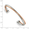 Lex & Lu Chisel Stainless Steel Rose Plated Twisted Cuff Bangle Bracelet - 2 - Lex & Lu